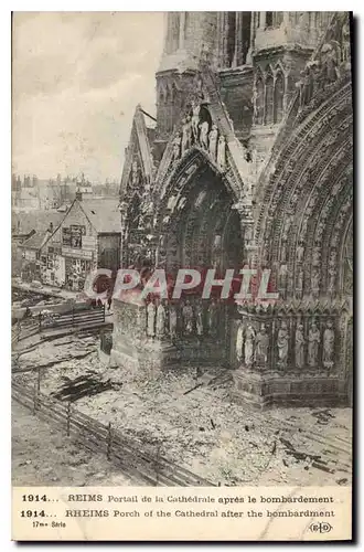 Ansichtskarte AK Militaria Reims Portail de la cathedrale apres le bombardement