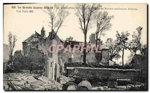 Ansichtskarte AK Militaria Vue de l'eglise de Souain totalement detruite