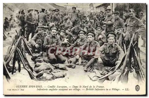 Cartes postales Militaria Dans le Nord de la France Infanterie anglaise occupant un village