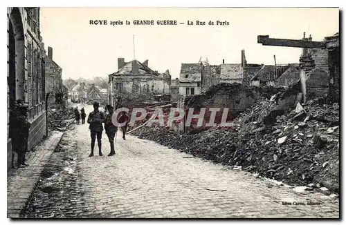 Ansichtskarte AK Militaria Roye La rue de Paris