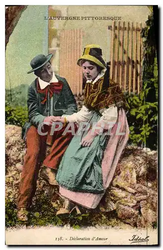 Cartes postales Folklore Declaration d'amour Auvergne