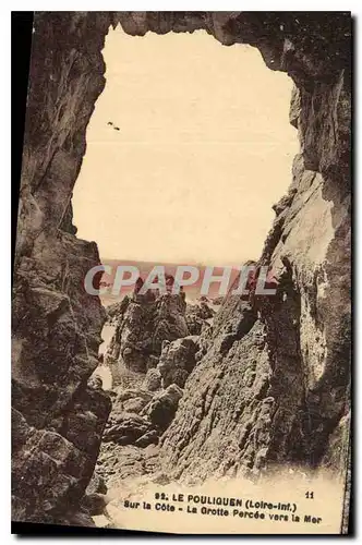 Ansichtskarte AK Grotte percee vers la mer Le Pouliguen Grottes