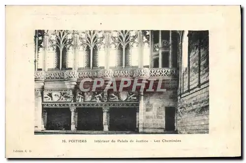 Cartes postales Poitiers Interieur du Palais de Justice Les cheminees