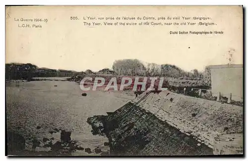 Cartes postales Militaria La Guerre 1914 1916 L'Yser vue prise de l'ecluse du Comte Belgique