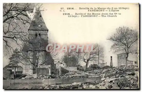 Ansichtskarte AK Militaria 1914 Bataille de la Marne de 6 au 12 Sept Faremont L'Eglise