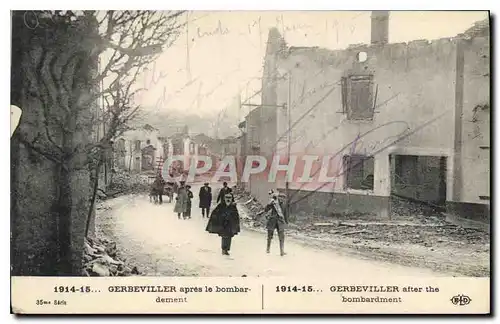 Cartes postales Militaria 1914 15 Gerbeviller apres le bombardement