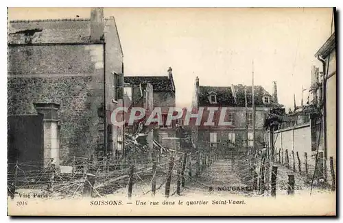 Ansichtskarte AK Militaria Soissons Une rue dans le quartier Saint Vaast