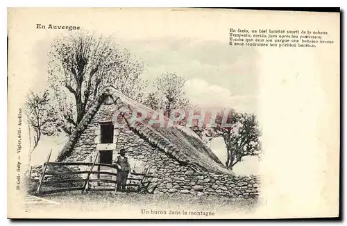 Cartes postales Folklore En Auvergne UN buron dans la montagne