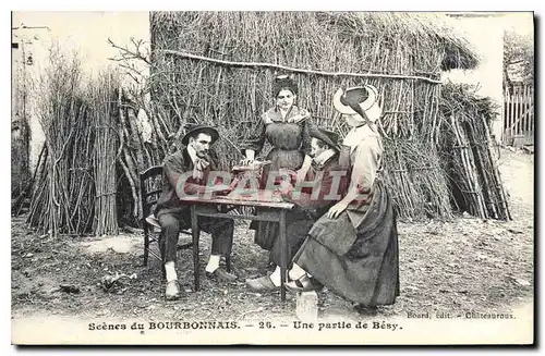 Cartes postales Folklore scenes du Bourbonnais une partie de Besy