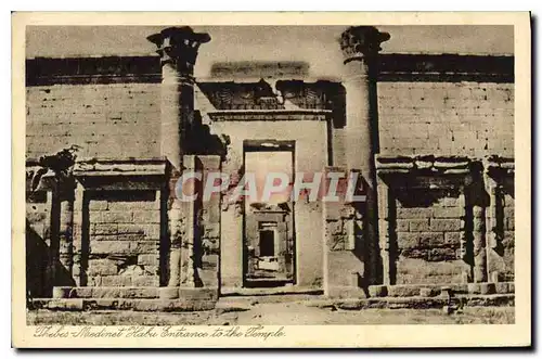 Ansichtskarte AK Egypt Egypte Thebes Habu Entrance to the Temple