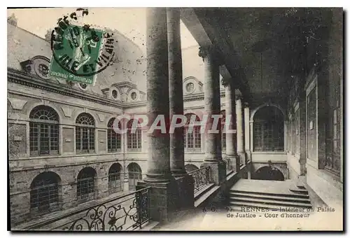 Cartes postales Rennes Interieur du Palais de Justice Cour d'honneur