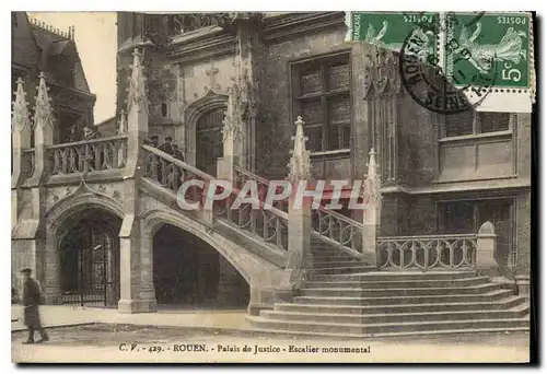 Ansichtskarte AK Rouen Palais de Justice Escalier monumental