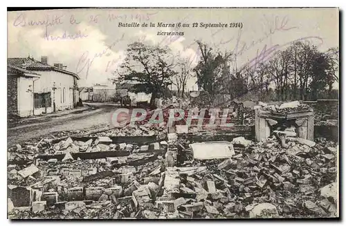 Cartes postales Militaria Bataille de la Marne 6 au 12 Septembre 1914 Ecriennes