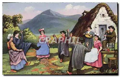Cartes postales Folklore Auvergne la Bourree