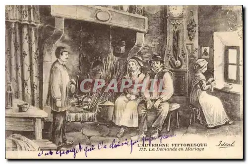 Cartes postales Folklore L'Auvergne Pittoresque la demande en mariage