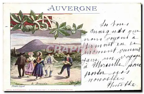 Cartes postales Folklore Auvergne la Bourree