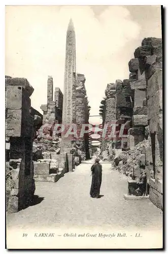 Cartes postales Egypt Egypte Karnak L'Obelisque et la Grande Salle Hypostyle