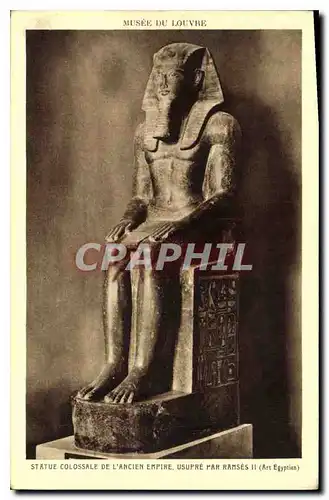 Ansichtskarte AK Egypt Egypte Statue colossale de L'ancien empire Usupre par Ramses II Art Egyptien