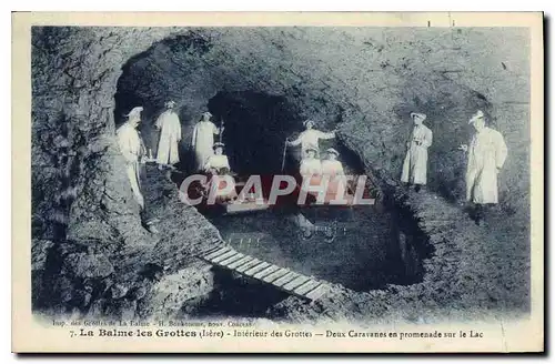 Cartes postales La Balme les Grottes interieur des grottes Deux Caravanes en promenade sur le Lac