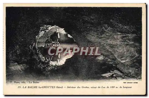 Cartes postales La Balme les Grottes interieur des grottes retour du Lac