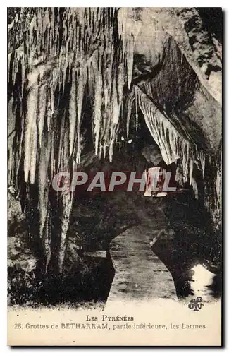 Cartes postales Les Pyrenees Grottes de Betharranm partie interieure les Larmes