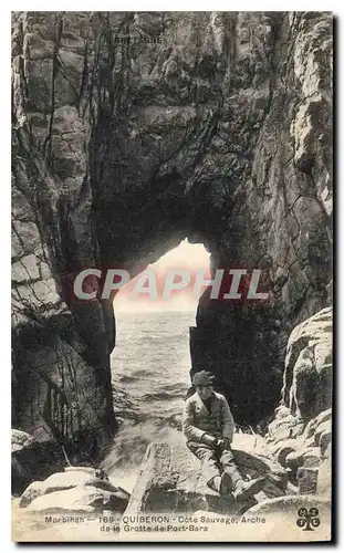 Ansichtskarte AK Morbihan Quiberon Cote Sauvage Arche de la Grotte de Port Baca