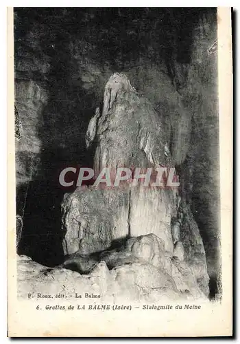 Cartes postales Grottes de la Balme Isere Stalagmite du Moine