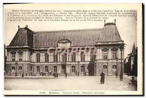 Ansichtskarte AK Rennes Palais de Justice Monument historique Ancien parlemet de Bretagne institue en 1551