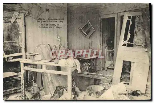 Ansichtskarte AK Militaria Nancy bombardement des 9 10 sep 1914 rue St Dizier Interieur du troisieme etage
