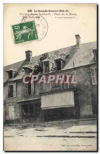 Ansichtskarte AK Militaria La grande guerre 1914 15 Vic sur Aisne bombarde place de la Mairie Boucherie
