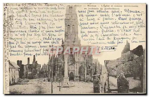 Ansichtskarte AK Militaria Mezieres l'Eglise et maisons environnantes au lendemain du bombardement