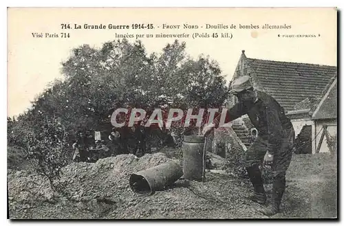 Cartes postales Militaria La grande guerre 1914 15 Front Nord Douilles de bombes Allemandes