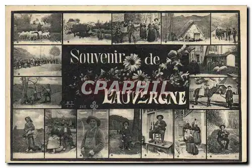 Cartes postales Folklore Souvenir de L'Auvergne