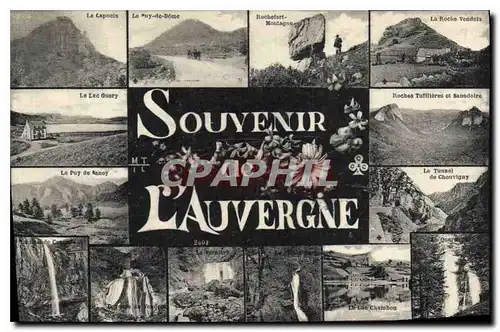 Cartes postales Folklore Souvenir L'Auvergne