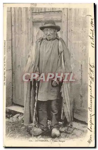 Cartes postales Folklore Auvergne vieux Berger