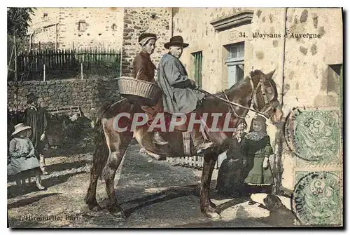 Ansichtskarte AK Folklore Paysans d'Auvergne Cheval Enfants