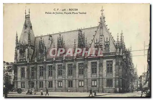 Ansichtskarte AK Rouen palais de justice facade place Verdrel