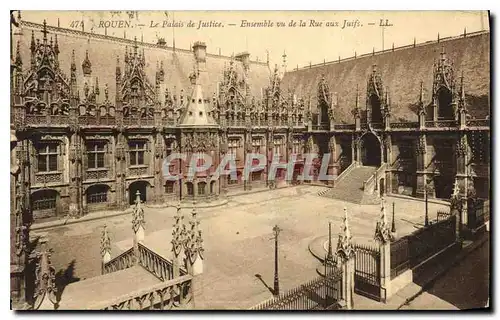 Ansichtskarte AK Rouen Palais de Justice ensemble vu de la rue aux Juifs