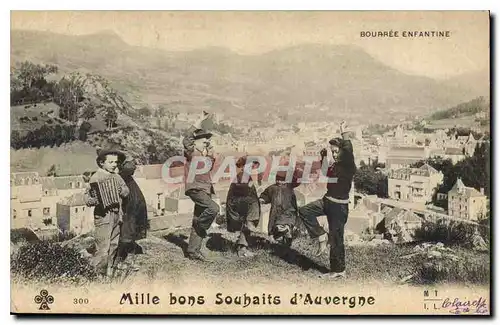 Ansichtskarte AK Folklore Bourree enfantibe Mille bons souhaits d'Auvergne