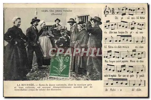 Cartes postales Folklore Chi yeou voulio la Bourree sorte de danse nationaldans la music gaie