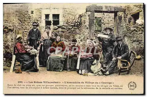 Cartes postales Folklore Les scenes villageoises l'Assemblee de village ou couvige
