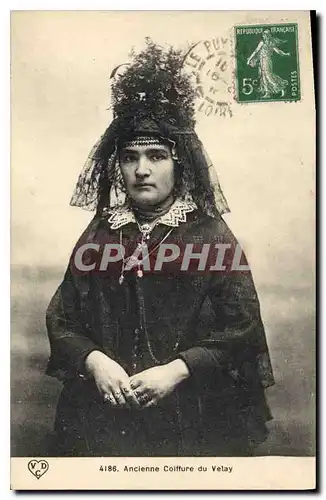 Ansichtskarte AK Folklore Ancienne coiffure du Velay