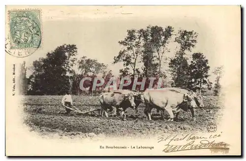 Cartes postales Folklore En Bourbonnais Le labourage