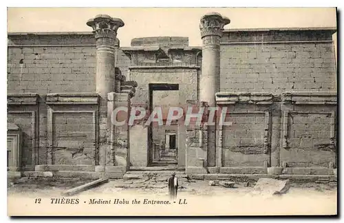 Cartes postales Egypt Egypte Thebes Medinet Habou Cour exterieure