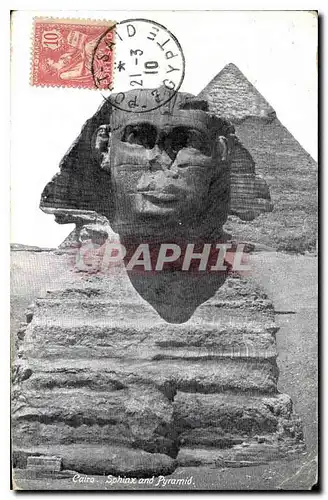 Cartes postales Egypt Egypte Cairo Sphinx and Pyramid Timbre Port Said