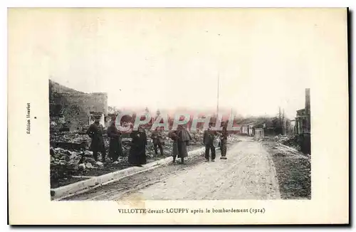 Cartes postales Militaria Villotte devant Louppy apres le bombardement 1914