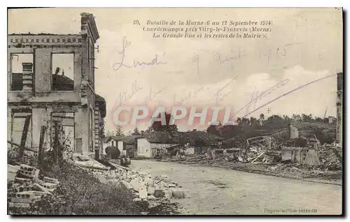 Ansichtskarte AK Militaria bataille de Marne 6 ou 12 sep 1914 Courdemanges pres vitry le Francais La grande rue e