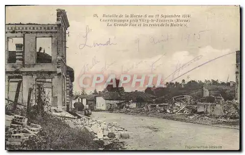 Cartes postales Militaria bataille de Marne 6 ou 12 sep 1914 Courdemanges pres vitry le Francais La grande rue e