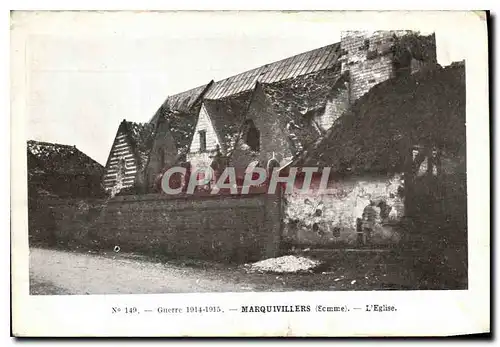 Ansichtskarte AK Militaria Guerre 1914 15 Marquivillers l'eglise