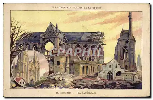Ansichtskarte AK Militaria Monument victimes de la guerre Soissons la cathedrale